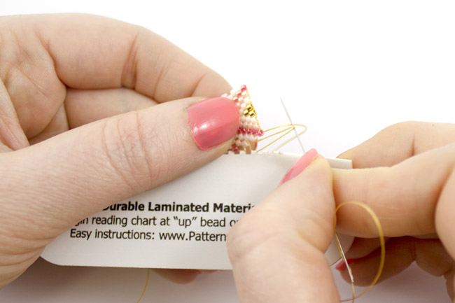 Bracelet Miyuki tissage de perles Peyote Pair : Etape 6