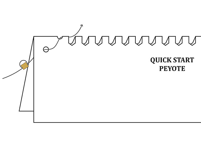 Bracelet Miyuki tissage de perles Peyote Pair : Etape 2