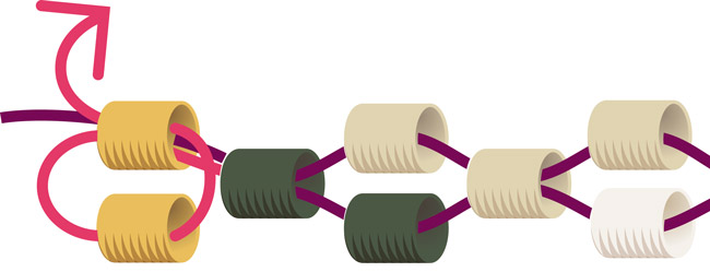 Bracelet Manchette tissée Miyuki Attrape-rêves : Etape 5 Bracelet Manchette tissée Miyuki Attrape-rêves : Etape 5