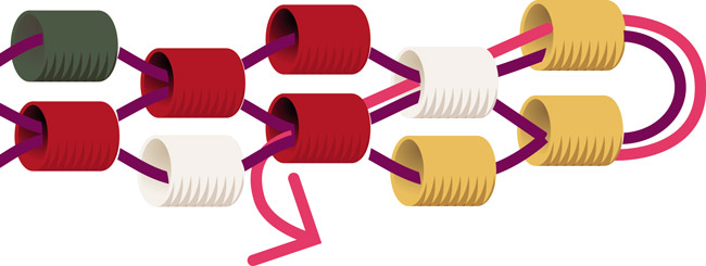 Bracelet Manchette tissée Miyuki Attrape-rêves : Etape 8 Bracelet Manchette tissée Miyuki Attrape-rêves : Etape 8