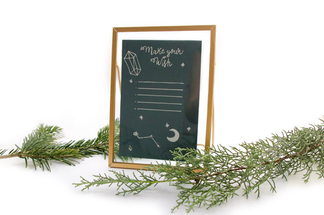 diy cadre avec affichette v&oelig;ux pour l'ann&eacute;e &eacute;sot&eacute;rique