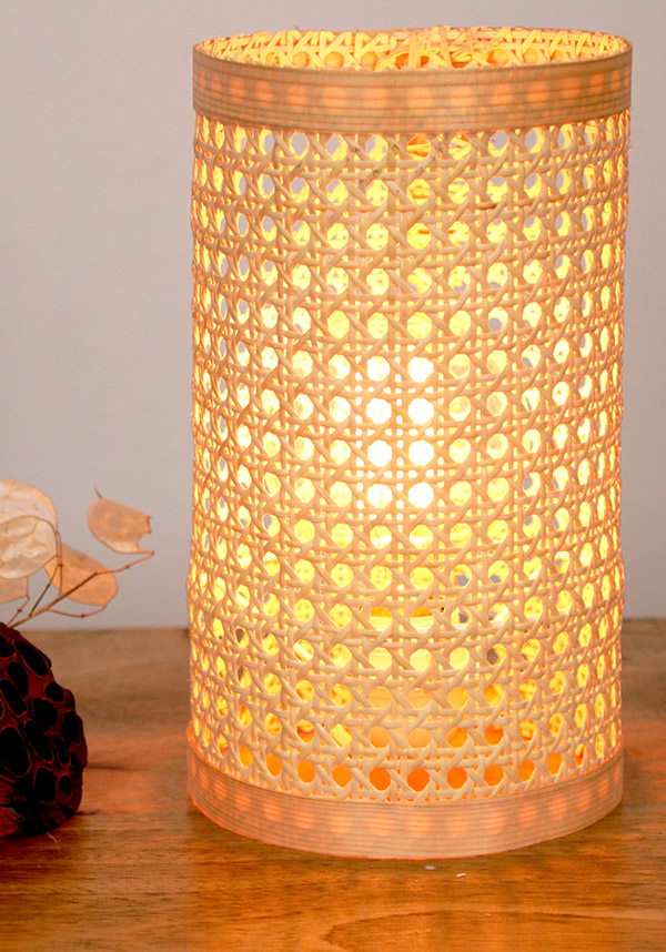Schéma Tuto DIY Lampe en cannage à poser