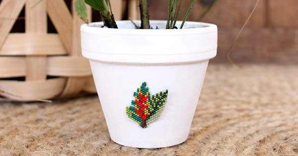 Tissage de perles Miyuki plante tropicale en Brick Stitch Tissage de perles Miyuki plante tropicale en Brick Stitch