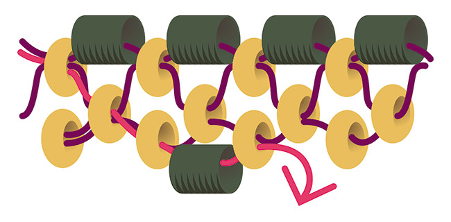 d&eacute;but anneau du fermoir en perles en tissage peyote circulaire 3