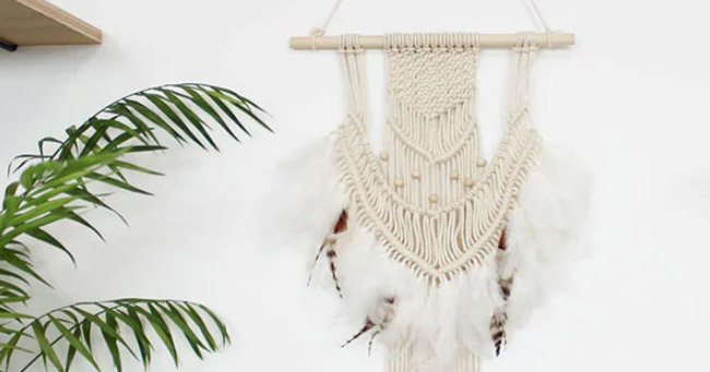 suspension murale macram&eacute;