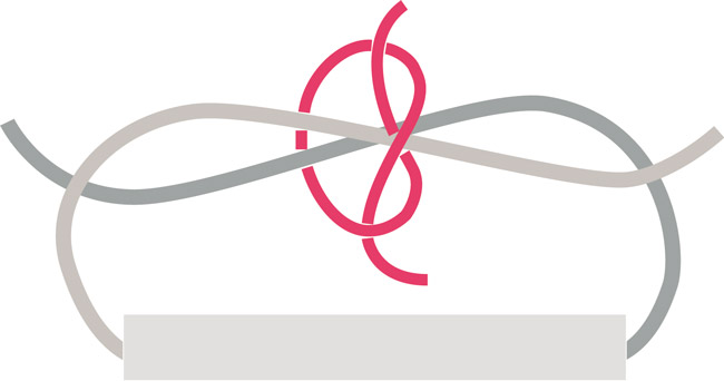 noeud plat alterné étape 1