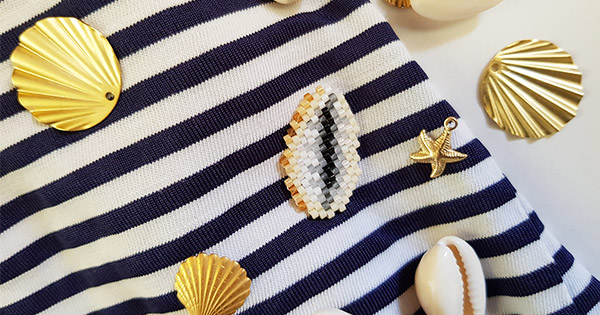 Grille de tissage coquillage Cauri en Miyuki Delicas 11/0