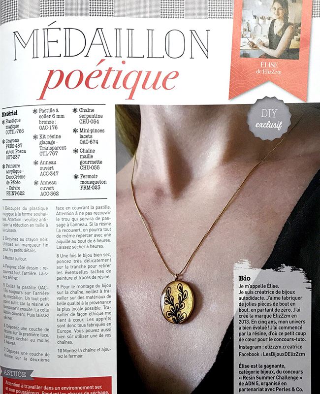 Schéma DIY Collier pendentif en résine et plastic fou