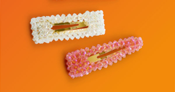 DIY Barrettes en perles toupies Swarovski ou PureCrystal
