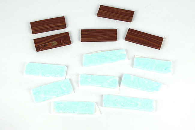 Collier en pâte polymère imitation bois et pierre : Etape 15