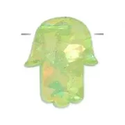 Main de Fatma percée de part en part 14 mm imitation Opale Vert