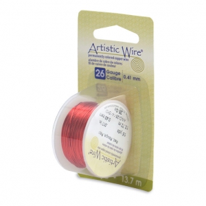 Fil de cuivre Artistic Wire 0.41 mm - Rouge x13.7m