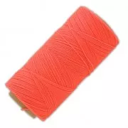 Bobine de fil ciré Linhasita pour micro macramé 0.75 mm - Corail Fluo (394) x228m