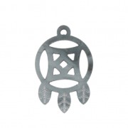 Pendentif attrape-rêve en plexiglas 30x19.5 mm Gris x1