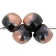 Perles en verre Mushroom beads  6 mm Jet Capri Gold x50