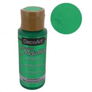 Peinture acrylique métallique - DecoArt Dazzling Metallics - Crystal Green x59 ml