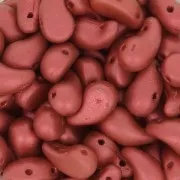 Perles en verre tchèque 2 trous Zoliduo® Right  5x8mm Red Metallic Mat x20