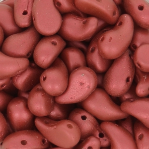 Perles en verre tchèque 2 trous Zoliduo® Right  5x8mm Red Metallic Mat x20