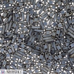 Miyuki Quarter Tila Beads 5x1.2x1.9 mm QTL-2002 - Mat Metallic Silver Gray x10g