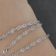 Chaîne maille singapour 4x3.20 mm en Acier inoxydable x1m