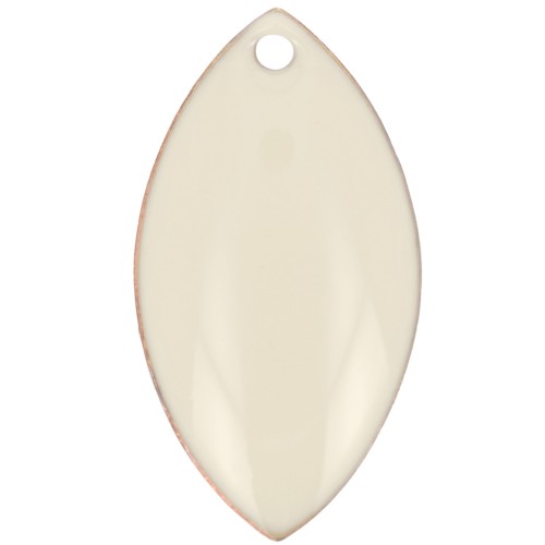 Navettes en métal et résine époxy 19x10 mm Crème x 8