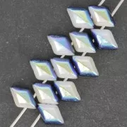 Perles en verre tchèque Gemduo 2 trous 8x5 mm Crystal Petroleum Backlit x10g