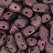 Perles en verre tchèque Gemduo 2 trous 8x5 mm Dark Amethyst Metallic Mat x10g|raw }}