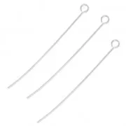 Clous tête ronde 49x0.6 mm en Argent 925 x10