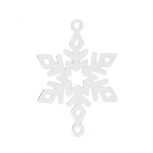 Intercalaire 2 anneaux Flocon de Neige 20x14 mm en Argent 925 x1