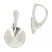 Dormeuses porte cabochon pour Rivoli 1122 12 mm Argent 925 x2