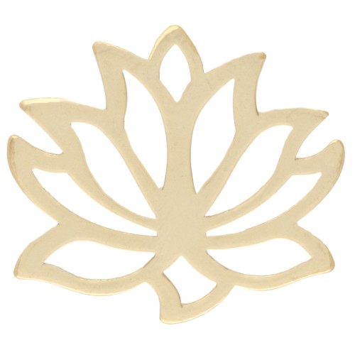 Pendentif / Intercalaire Fleur de Lotus 12 mm - Argent 925 Doré à l'or fin x1