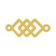 Intercalaire 2 anneaux 3 carrés 17x6.5 mm en Argent 925 Doré à l'or fin x1