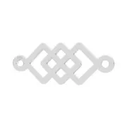 Intercalaire 2 anneaux Géométrique 17 x 6.5 mm en Argent 925 x1