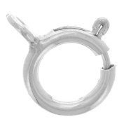 Fermoir à ressort 6 mm avec anneau fermé en Argent 925 x1