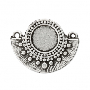 Intercalaire ethnique avec 2 anneaux à personnaliser 20 mm Placage Argent fin vieilli