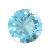 Pendentif rond en Oxyde de Zirconium 6 mm Aqua x1