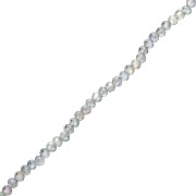Perles rondelles facettées - rondes aplaties - 3.5x3 mm Luster Grey x31cm