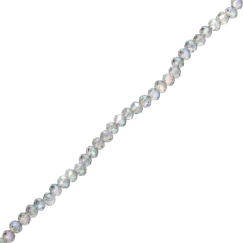 Perles rondelles facettées - rondes aplaties - 3.5x3 mm Luster Grey x31cm