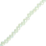 Perles rondelles facettées - rondes aplaties -3.5x2.8 mm Luster Aqua Green x31cm