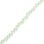 Perles rondelles facettées - rondes aplaties -3.5x2.8 mm Luster Aqua Green x31cm