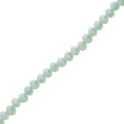 Perles rondelles facettées - rondes aplaties -2.4x3.2 mm Luster Aqua Green x45cm
