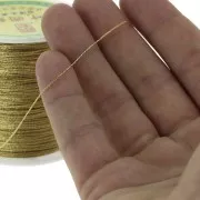 Fil nylon torsadé métallisé 0.6 mm doré x130 m