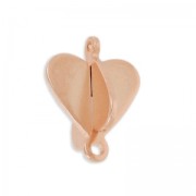 Intercalaire coeur 3D en laiton 12.7 mm doré rose HQ x1