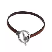 Fermoir T 21 mm pour lacet 5 mm Doré à l'or fin  x1