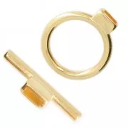 Fermoir T 21 mm pour lacet 5 mm Doré à l'or fin  x1