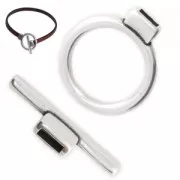 Fermoir T 21 mm pour lacet 5 mm Placage Argent fin vieilli x1
