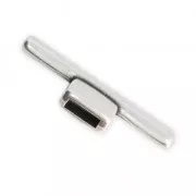 Fermoir T 21 mm pour lacet 5 mm Placage Argent fin vieilli x1