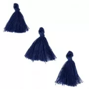 Pompons imitation coton 26-30 mm Marine x10