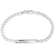 Bracelet gourmette à graver maille gourmette 18 cm en Argent 925  x1