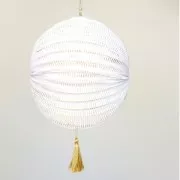 Grand Pompon textile 90 mm pour déco ou bijoux Noir/Argenté